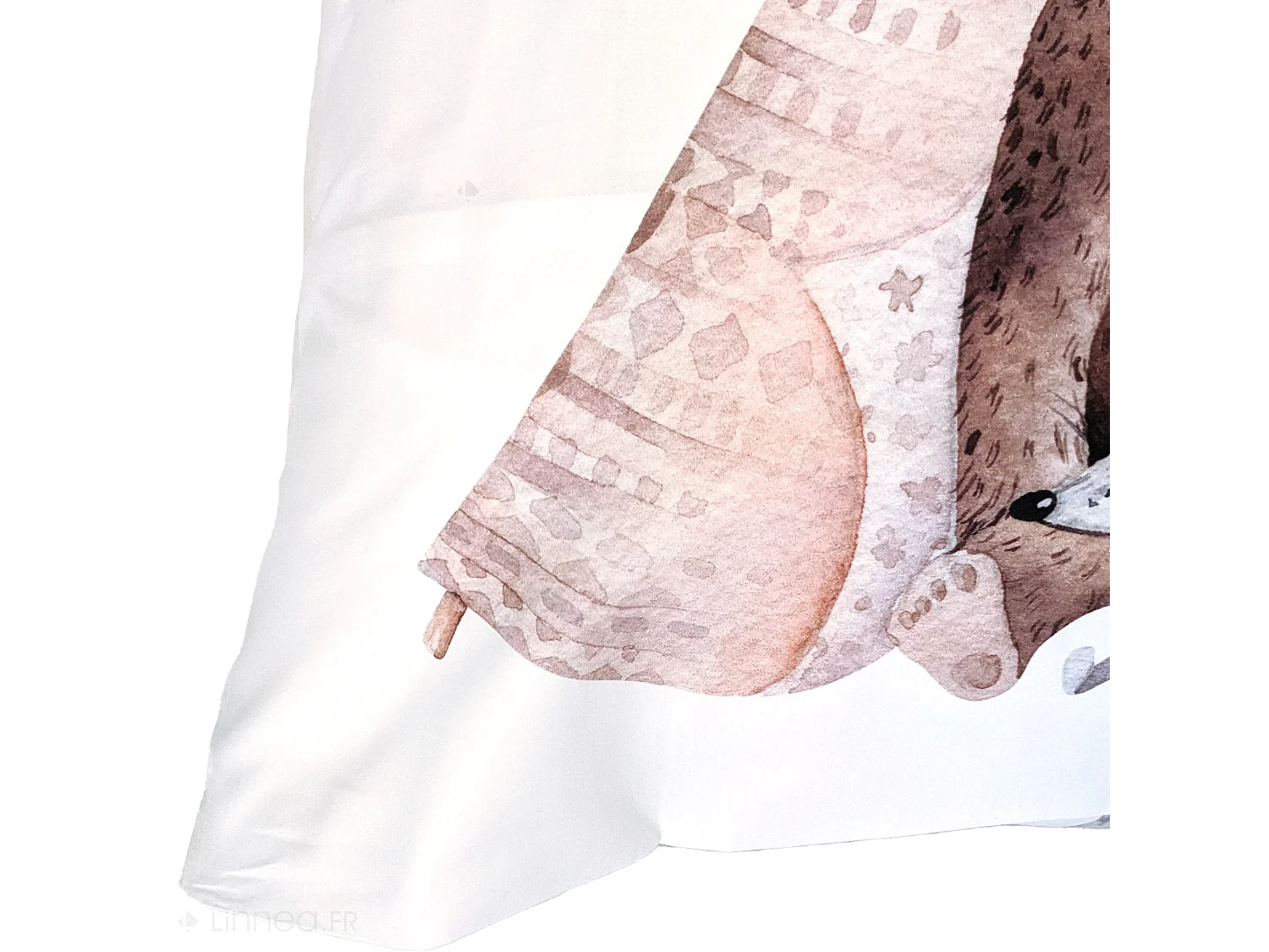 Taie d'oreiller 65x65 cm en 100% percale de coton TIPI blanc