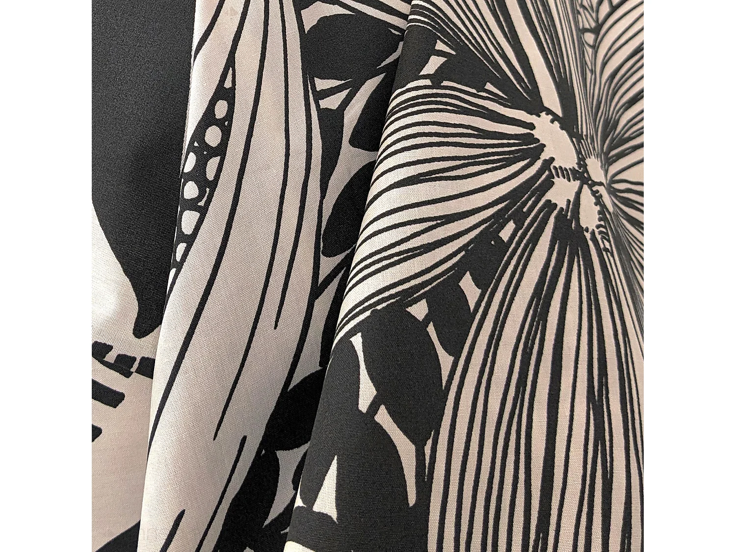 Taie de traversin 200x43 cm percale de coton ALBA beige/noir