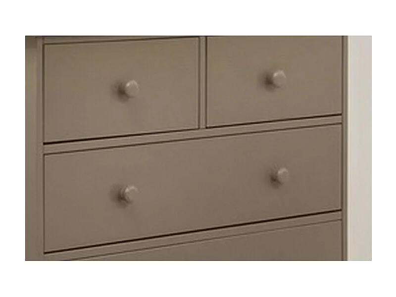 Commode 5 Tiroirs Taupe Style Anglais L 96.2 H 97.4 P 42.5 cm