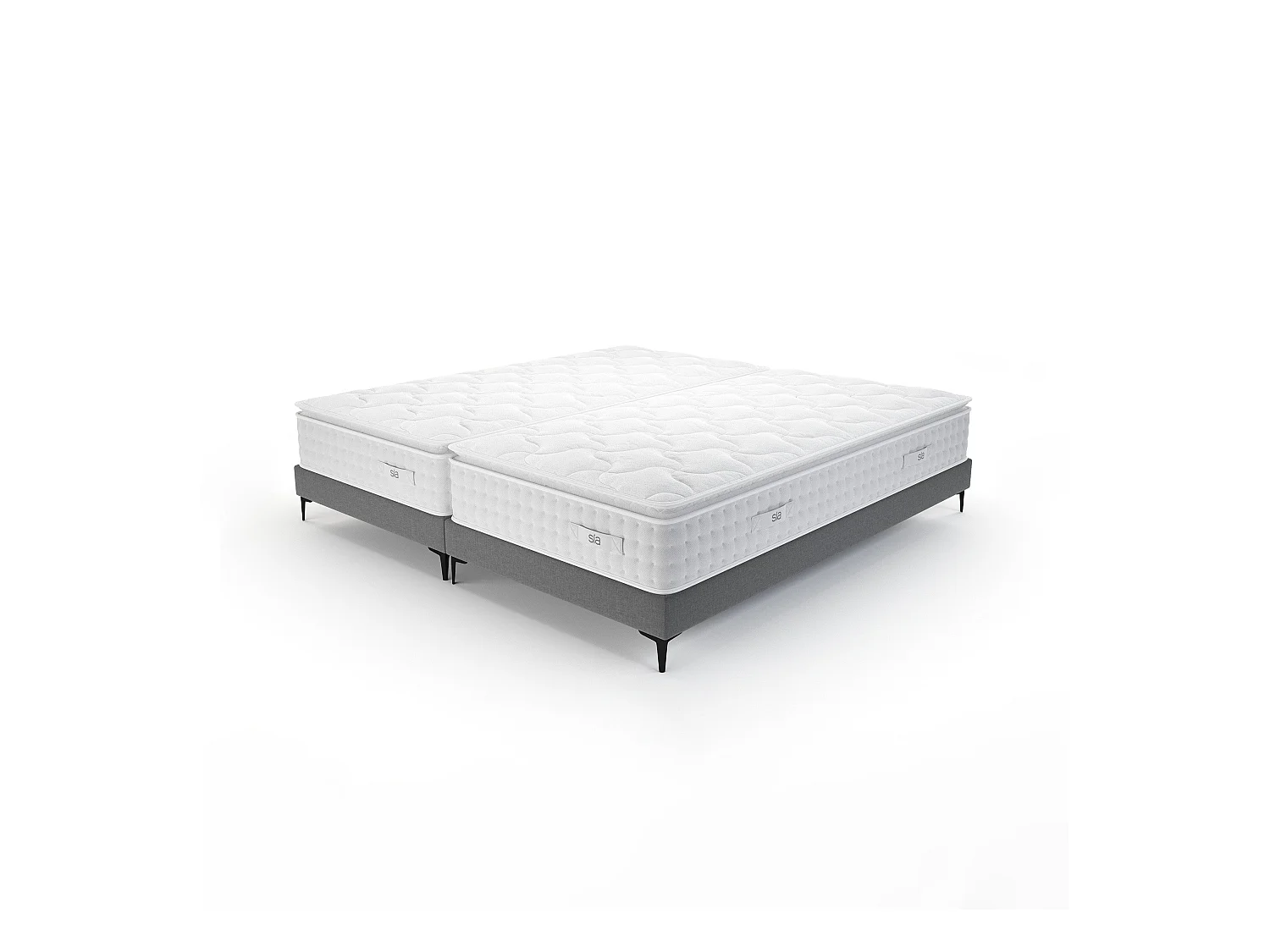 Ensemble 2 matelas 90x200cm ressorts ensachés et 2 sommiers 90x200cm