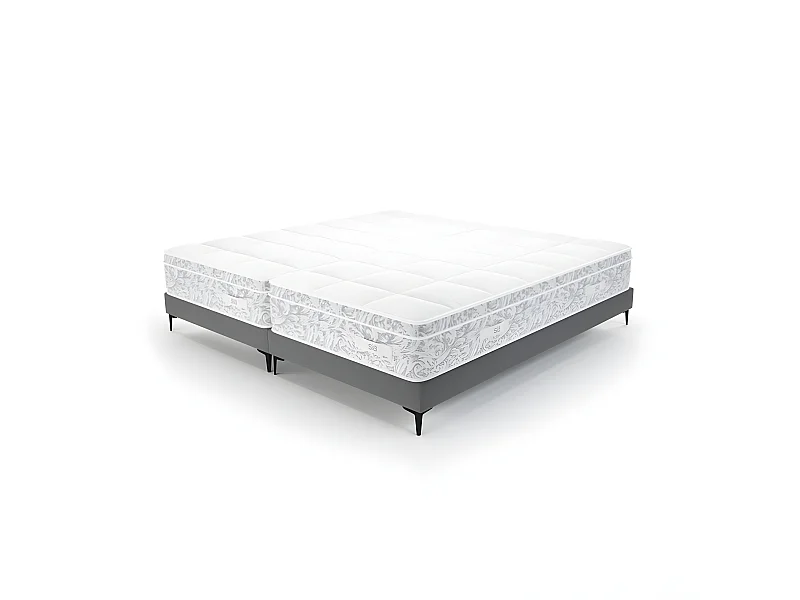 Ensemble 2 matelas 90x200cm ressorts ensachés et 2 sommiers 90x200cm