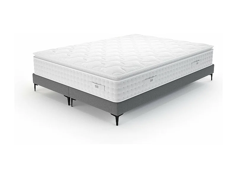 Ensemble matelas 180x200cm ressorts ensachés et 2 sommiers 90x200cm