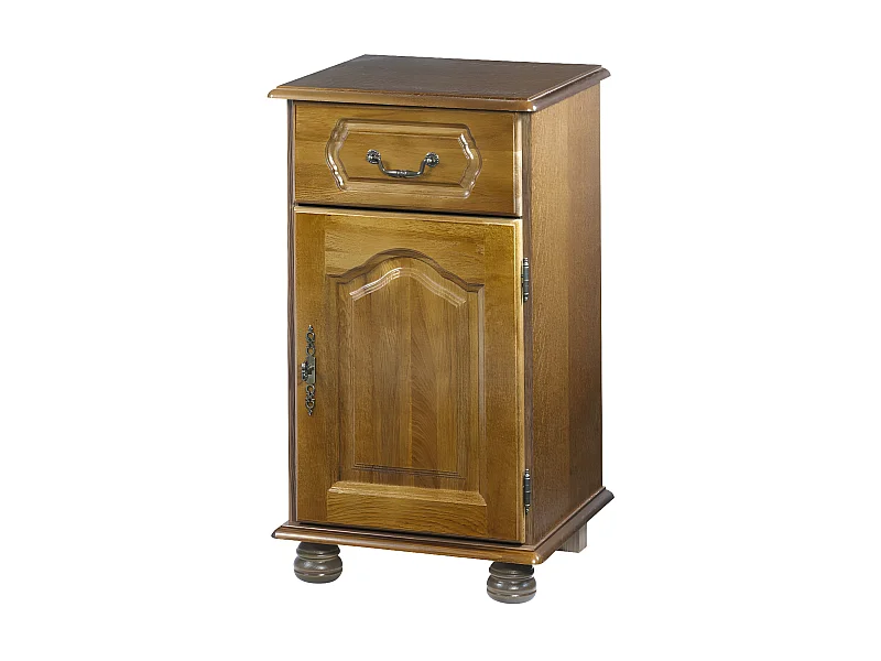 Confiturier Chêne Rustique 1 Porte 1 Tioir 2 Niches L 44.2 H 77.2 P 41 cm