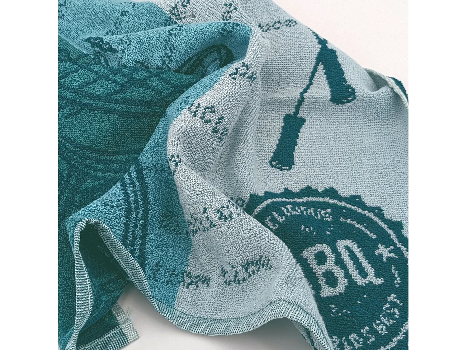 Lot de 2 torchons de cuisine pur coton 50x50 cm collection BBQ vert