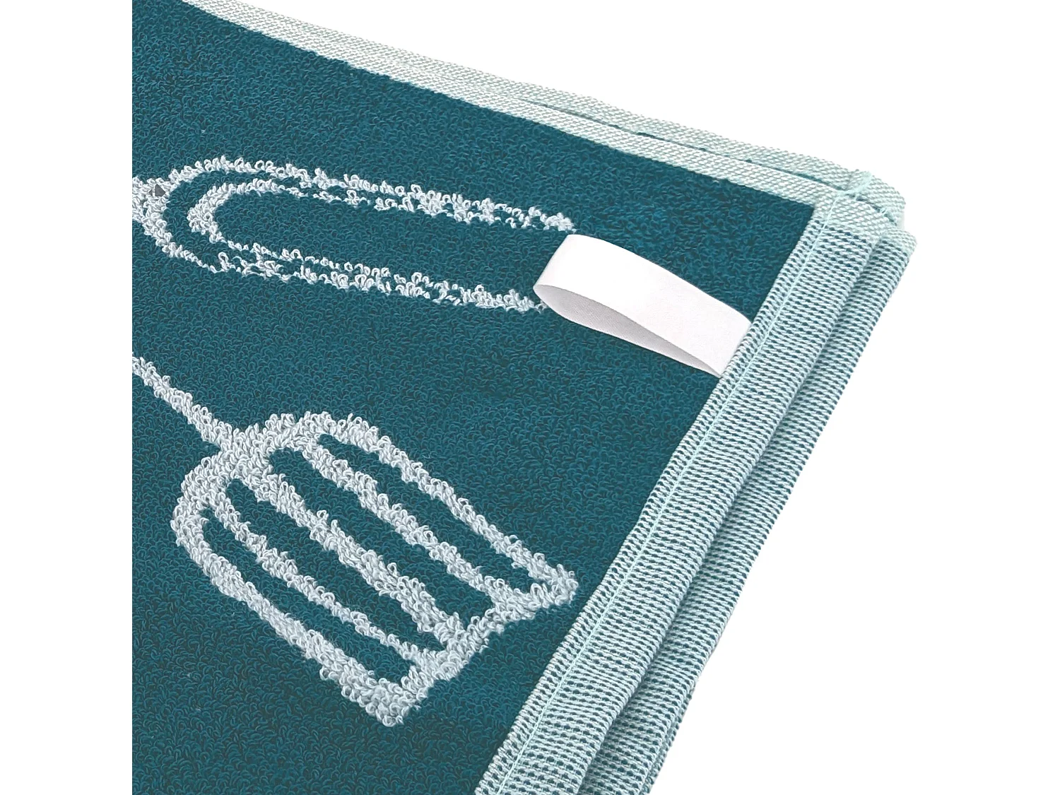 Lot de 2 torchons de cuisine pur coton 50x50 cm collection BBQ vert