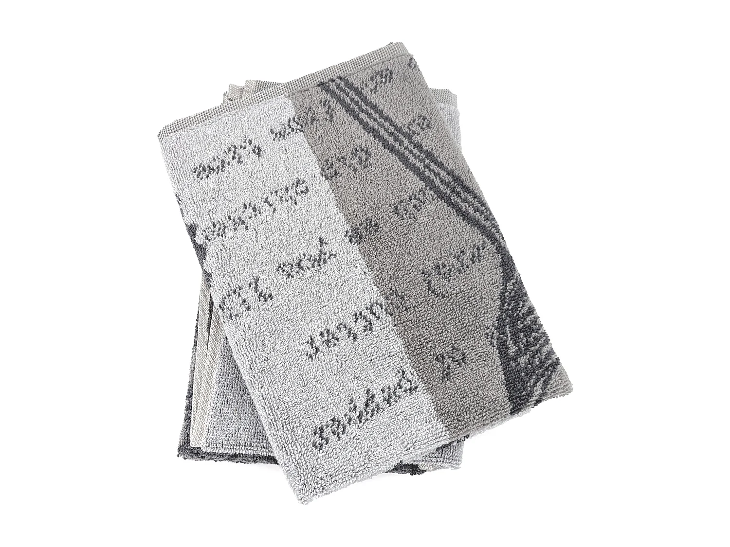 Lot de 2 torchons de cuisine pur coton 50x50 cm collection BBQ gris