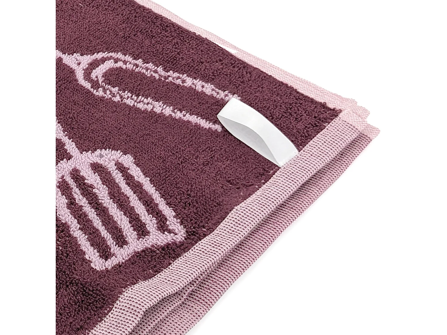 Lot de 2 torchons de cuisine pur coton 50x50 cm collection BBQ rose