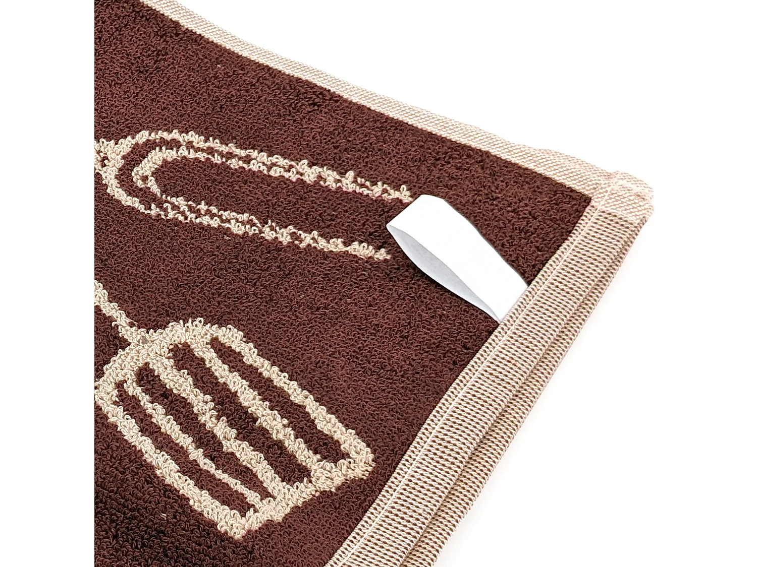 Lot de 2 torchons de cuisine pur coton 50x50 cm collection BBQ beige