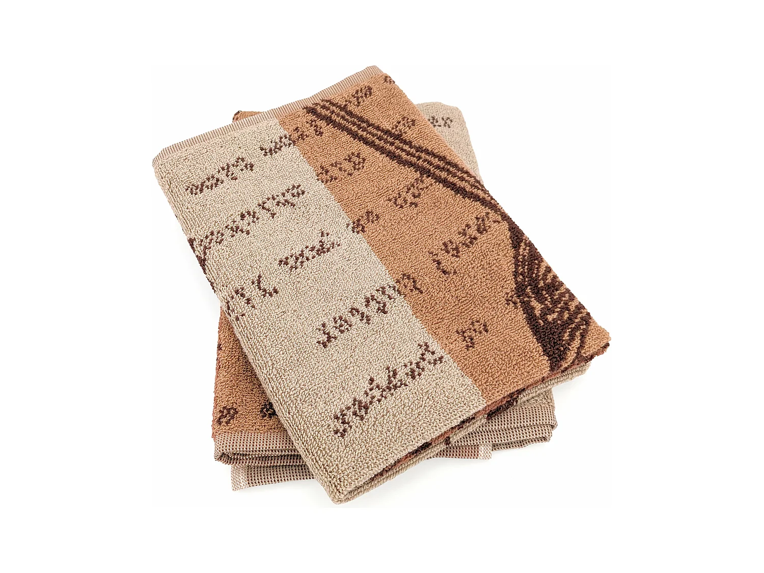 Lot de 2 torchons de cuisine pur coton 50x50 cm collection BBQ beige