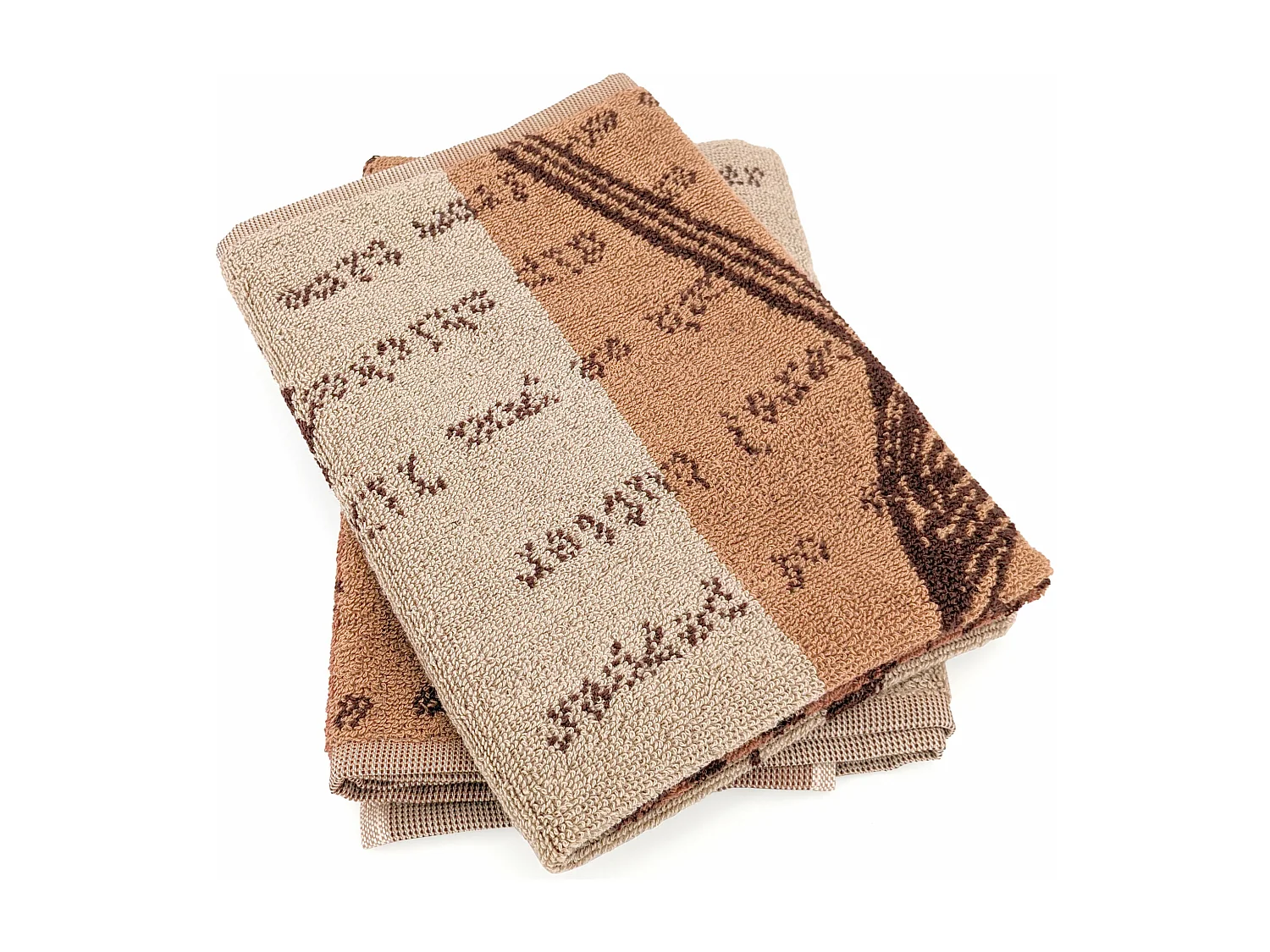 Lot de 2 torchons de cuisine pur coton 50x50 cm collection BBQ beige