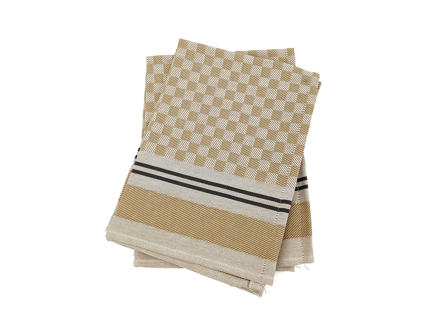 Lot de 2 torchons de cuisine pur coton 50x70 cm FORMENTERA jaune