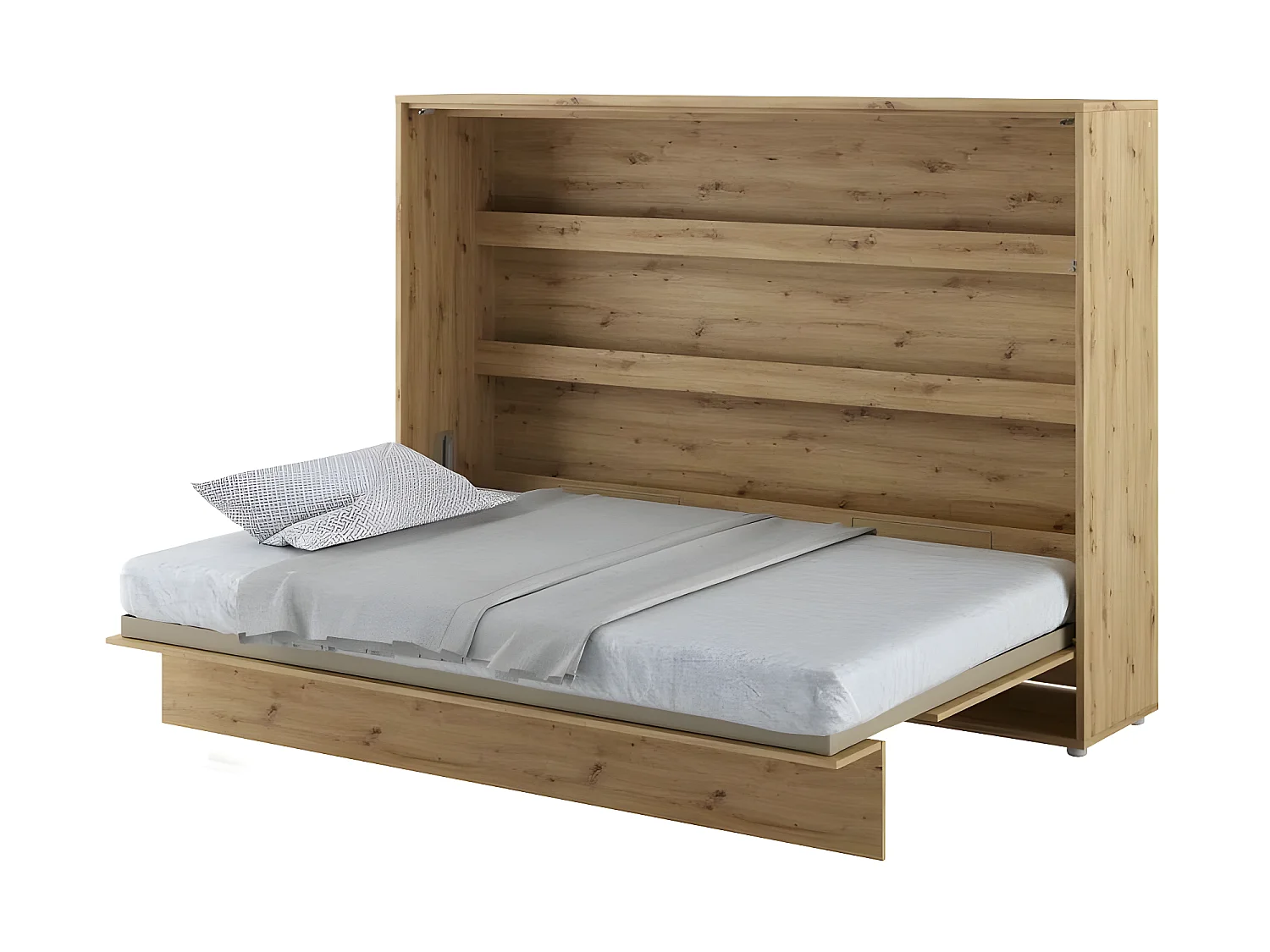 Lenart Lit escamotable MATELAS inclus Horizontal 140x200cm Chêne artisan Lit Rabattable"Consus"