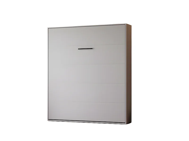 Lit escamotable 180x200cm Vertical Lit Mural SUP M1 cadre rembourré Gris perle