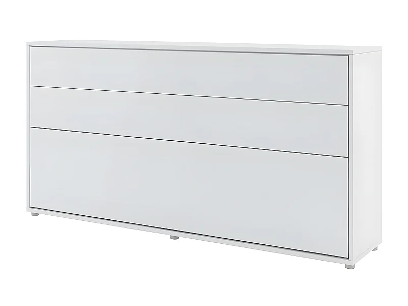 Lenart Lit escamotable MATELAS inclus Horizontal 90x200cm Blanc mat Lit Rabattable"Consus"