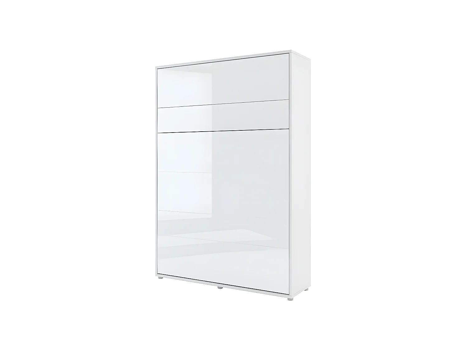 Lenart Lit escamotable MATELAS inclus Vertical 140x200cm Blanc brillant Lit Rabattable"Consus"