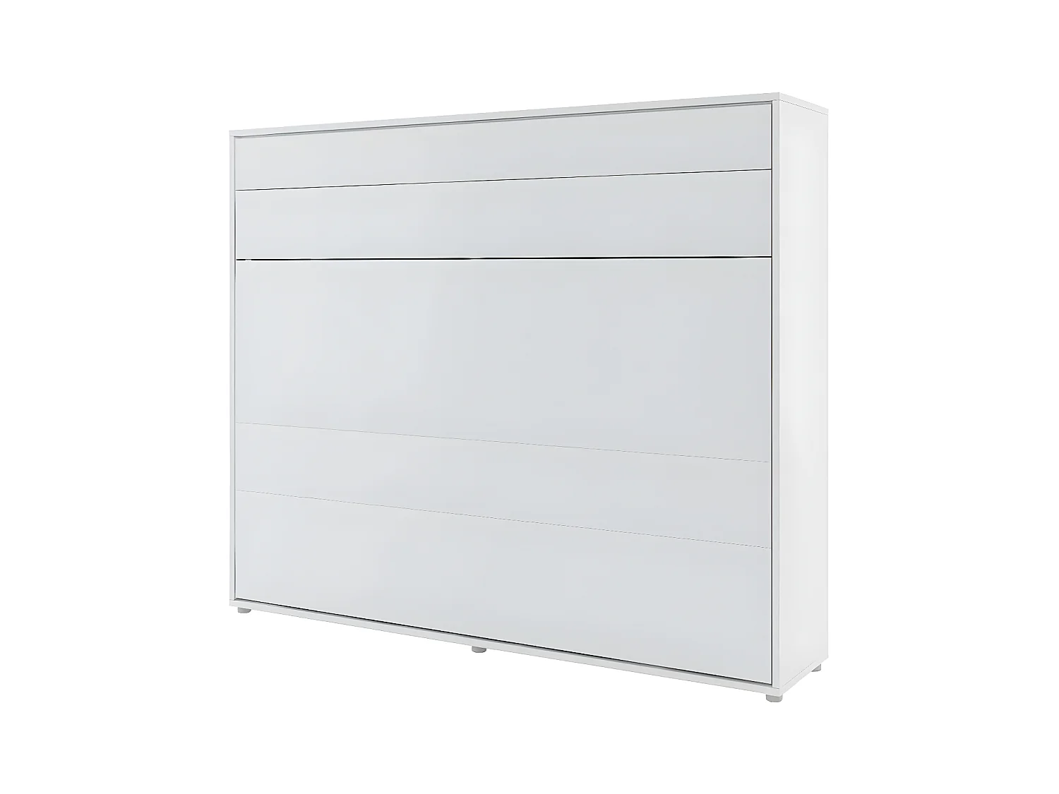 Lenart Lit escamotable MATELAS inclus Horizontal 160x200cm Blanc mat Lit Rabattable"Consus"