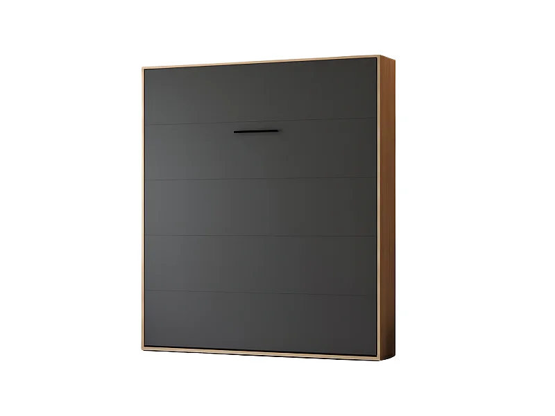Lit escamotable 180x200cm Vertical Lit Mural SUP M1 cadre rembourré Chêne Kaisersberg/Anthracite