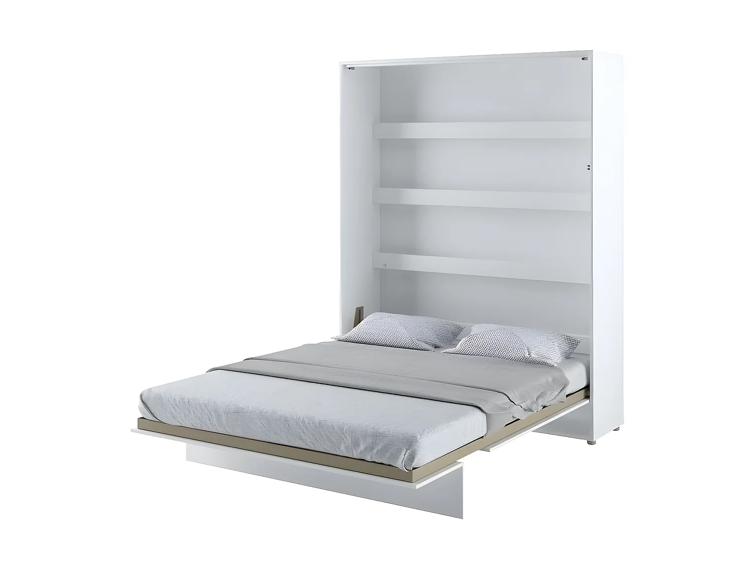 Lenart Lit escamotable MATELAS inclus Vertical 160x200cm Blanc mat Lit Rabattable"Consus"