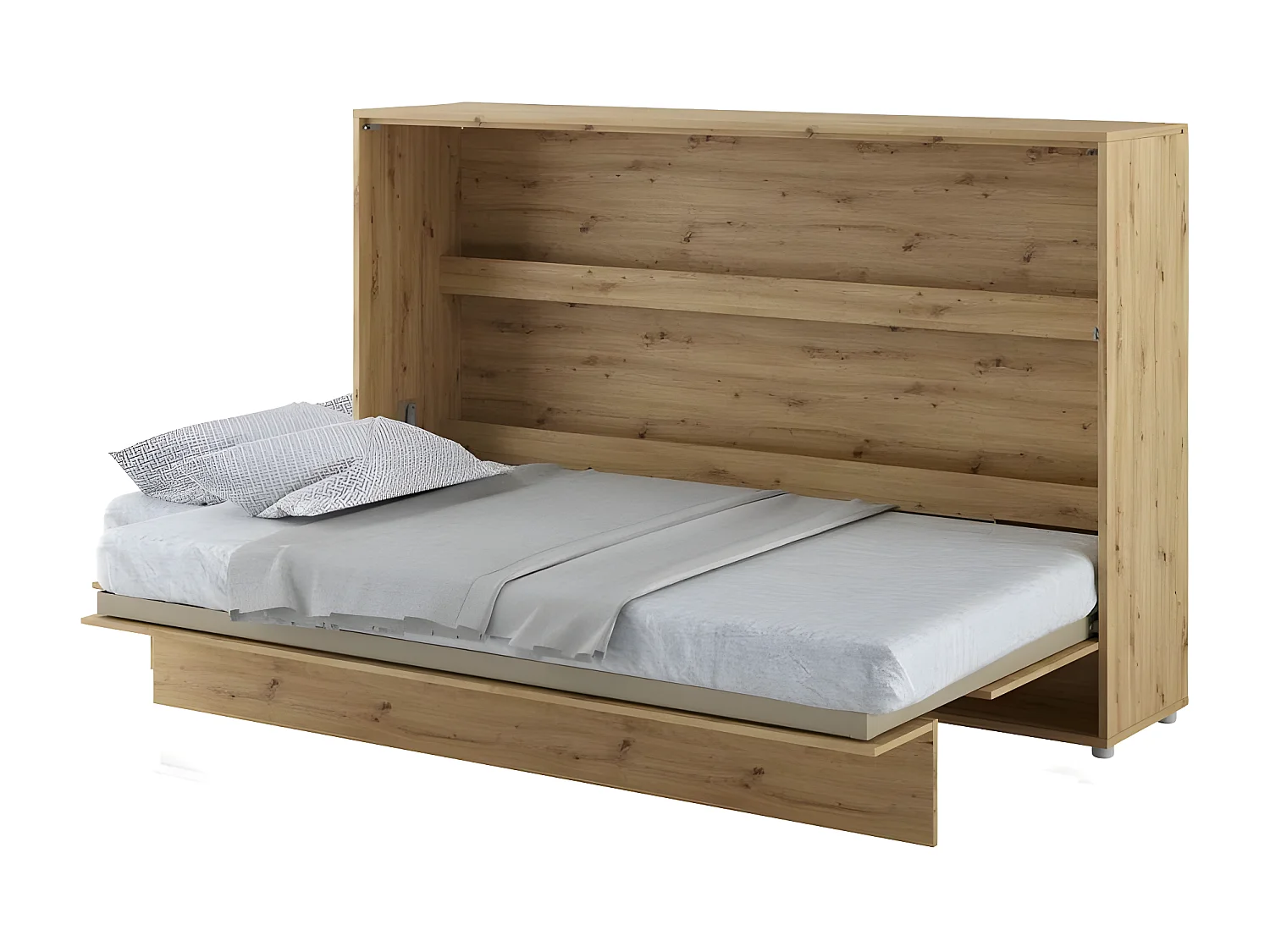 Lenart Lit escamotable MATELAS inclus Horizontal 120x200cm Chêne artisan Lit Rabattable"Consus"