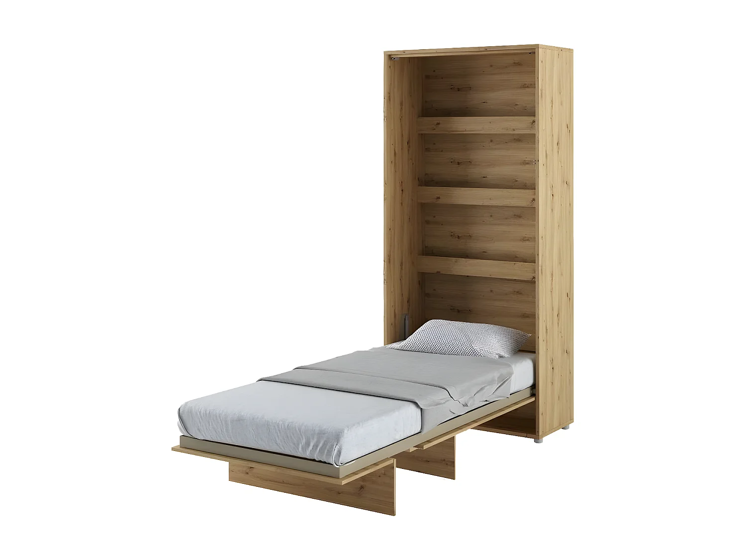 Lenart Lit escamotable MATELAS inclus Vertical 90x200cm Chêne artisan Lit Rabattable"Consus"