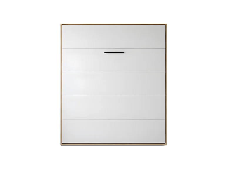 Lit escamotable 180x200cm Vertical Lit Mural SUP M1 cadre rembourré Chêne Kaisersberg/Blanc