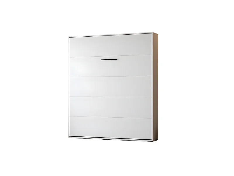 Lit escamotable 180x200cm Vertical Lit Mural SUP M1 cadre rembourré Blanc mat