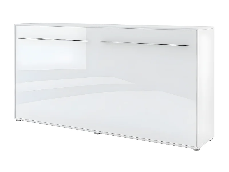 Lenart Lit escamotable MATELAS inclus Horizontal 120x200cm Blanc brillant Lit Rabattable Consus pro