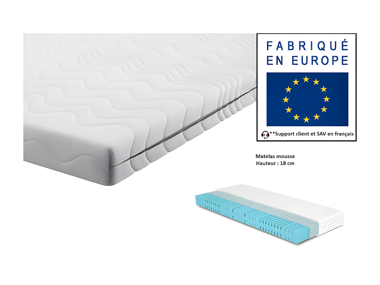 Lenart Lit escamotable MATELAS inclus Horizontal 120x200cm Blanc brillant Lit Rabattable Consus pro