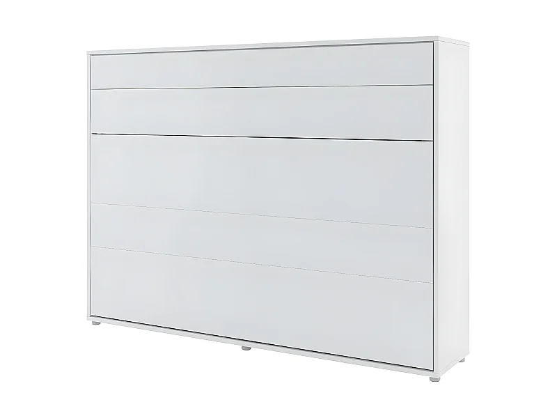 Lenart Lit escamotable MATELAS inclus Horizontal 140x200cm Blanc mat Lit Rabattable"Consus"