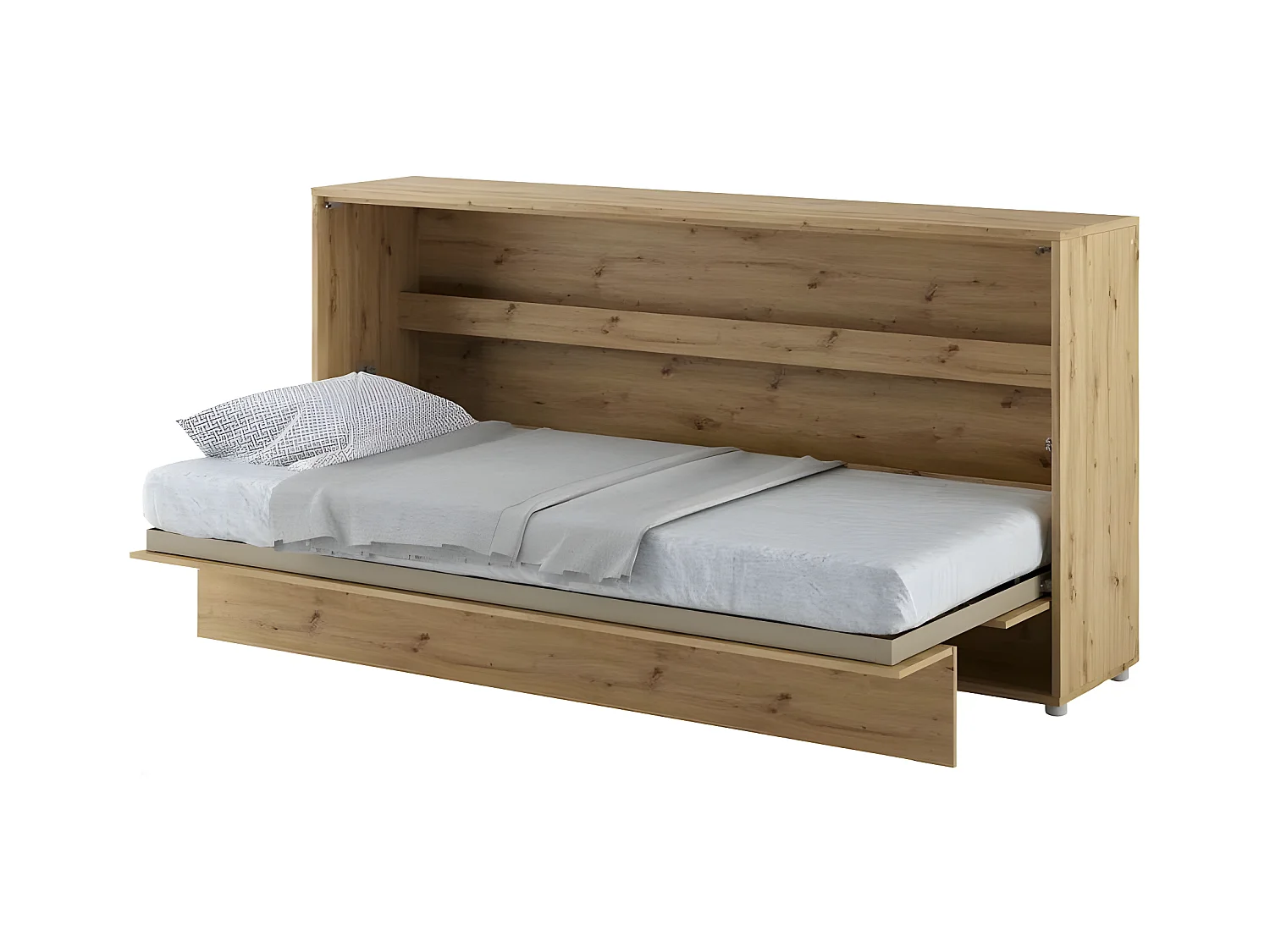 Lenart Lit escamotable MATELAS inclus Horizontal 90x200cm Chêne artisan Lit Rabattable"Consus"