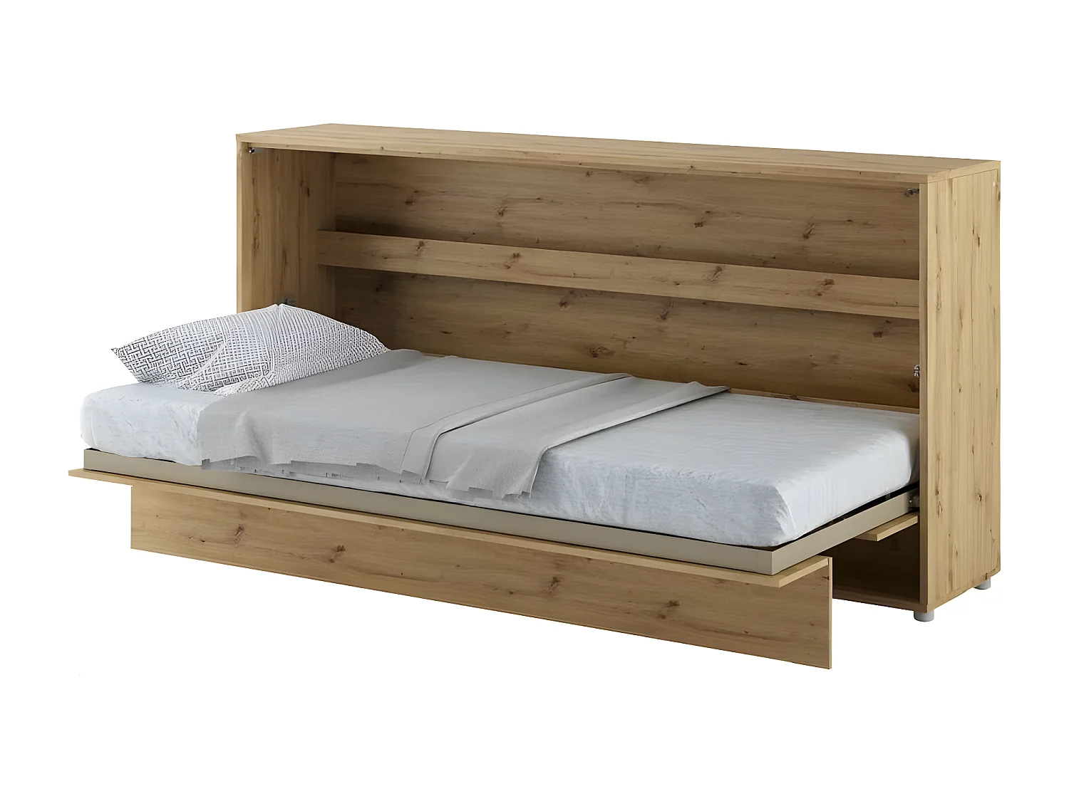Lenart Lit escamotable MATELAS inclus Horizontal 90x200cm Chêne artisan Lit Rabattable"Consus"