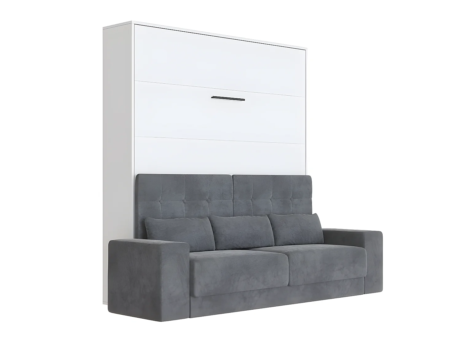 Lit escamotable 180x200cm Vertical Canapé Anthracite Lit Mural SUP M1 Blanc
