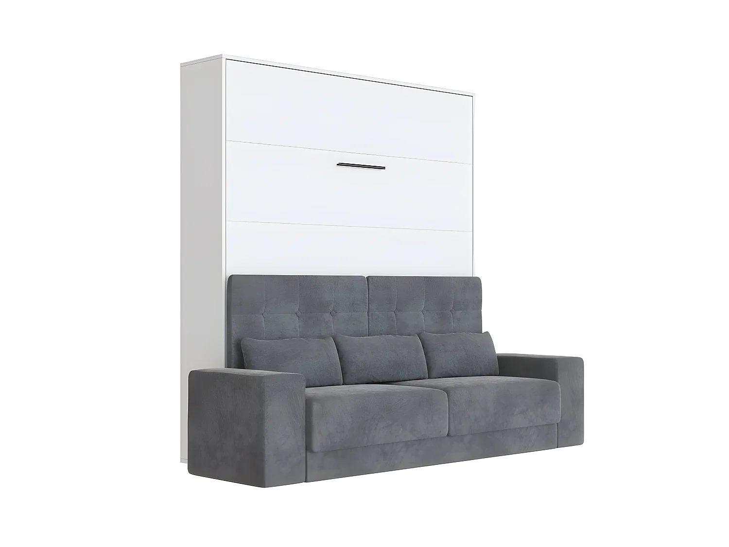 Lit escamotable 180x200cm Vertical Canapé Anthracite Lit Mural SUP M1 Blanc
