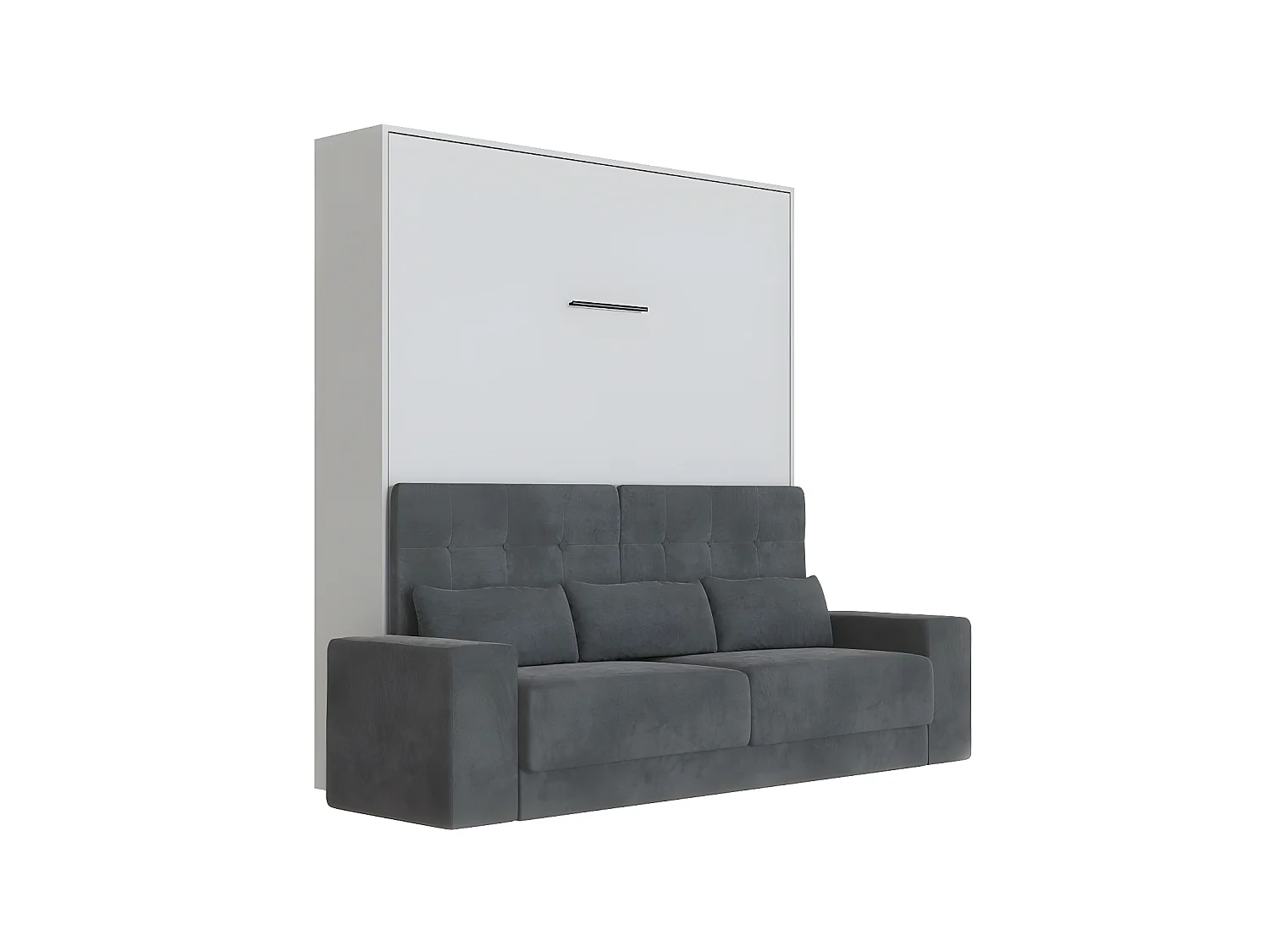 Lit escamotable 180x200cm Vertical Canapé Anthracite Lit Mural SUP M1 Gris perle