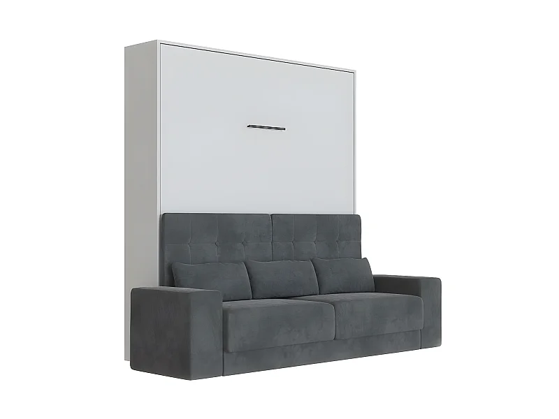 Lit escamotable 180x200cm Vertical Canapé Anthracite Lit Mural SUP M1 Gris perle