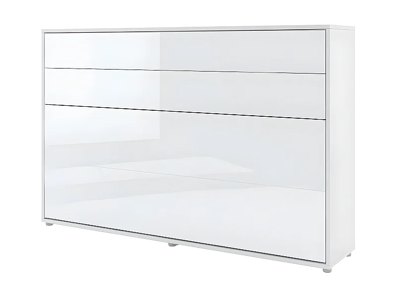 Lenart Lit escamotable MATELAS inclus Horizontal 120x200cm Blanc brillant Lit Rabattable"Consus"