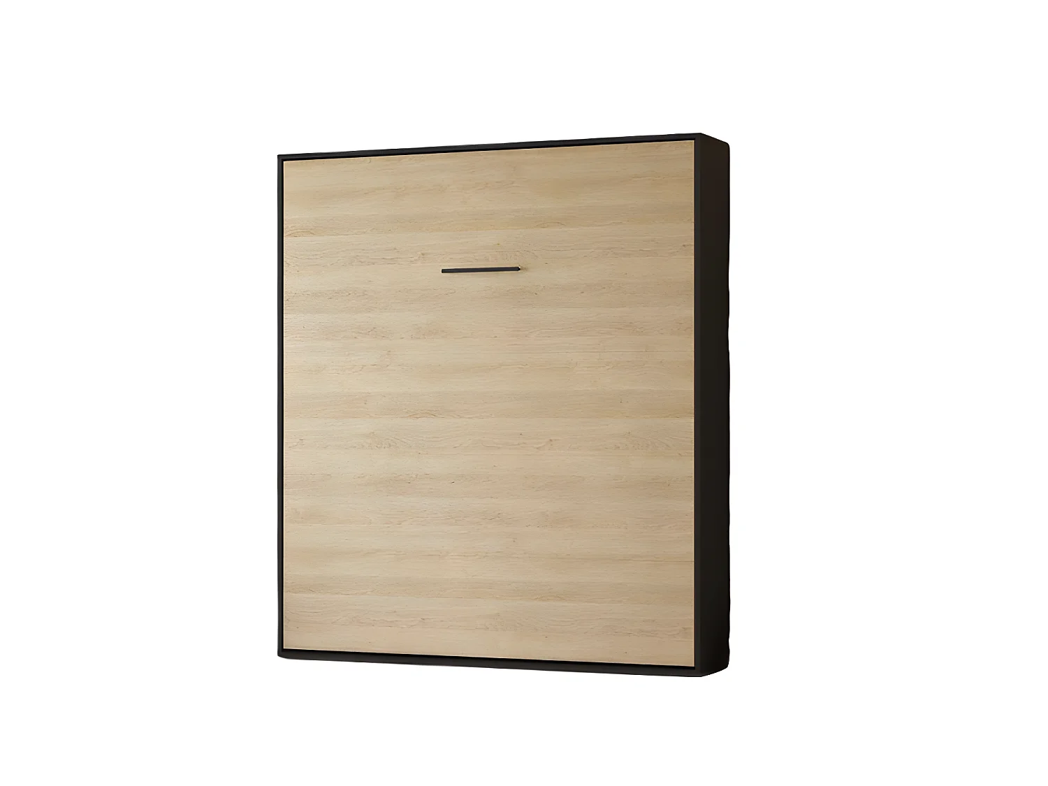 Lit escamotable 180x200cm Vertical Lit Mural SUP M1 cadre rembourré Anthracite/Chêne Kaisersberg