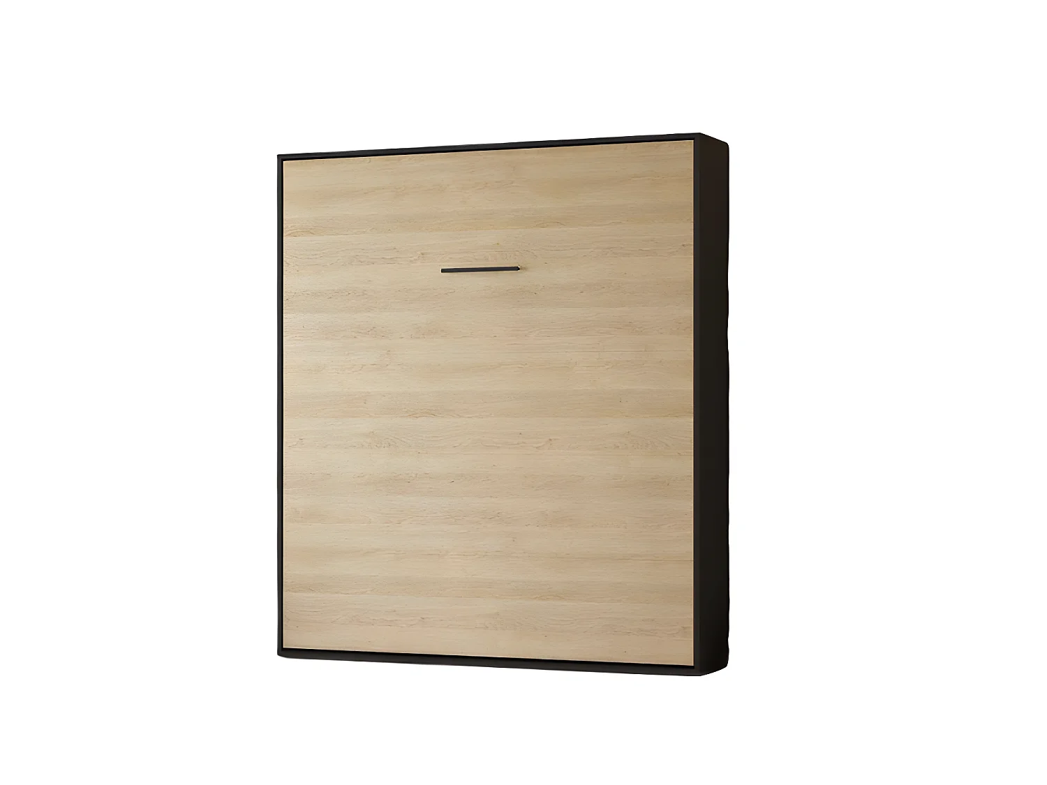 Lit escamotable 180x200cm Vertical Lit Mural SUP M1 cadre rembourré Anthracite/Chêne Kaisersberg