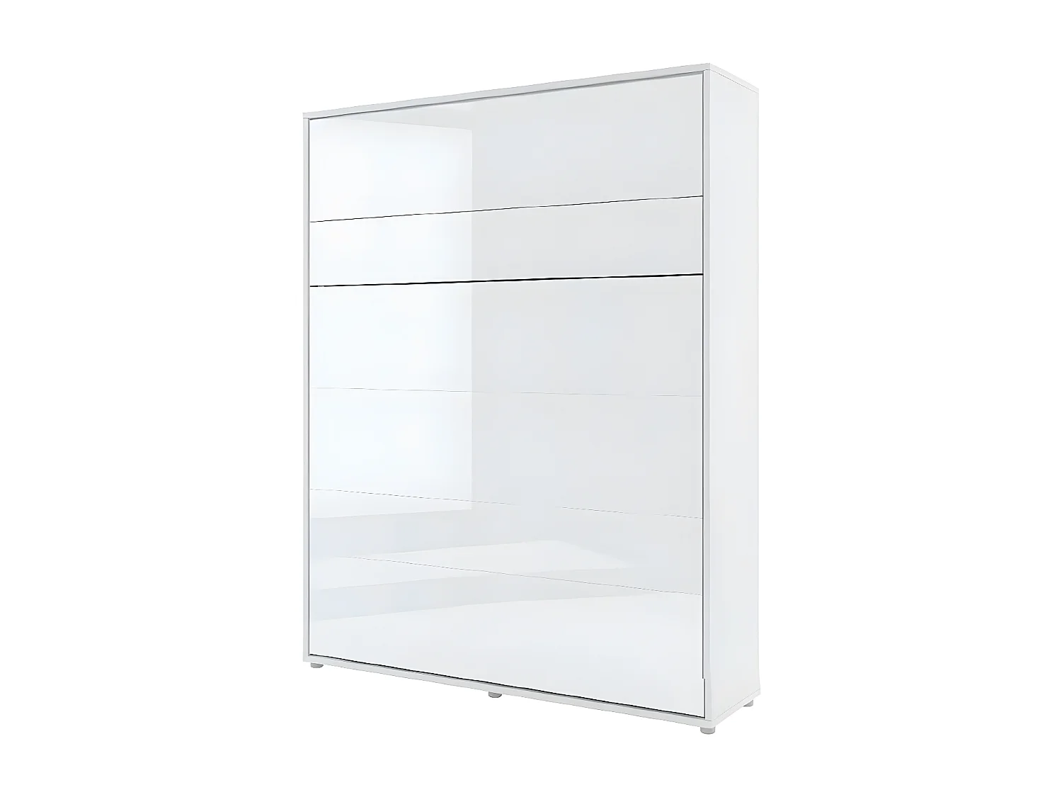 Lenart Lit escamotable MATELAS inclus Vertical 160x200cm Blanc brillant Lit Rabattable"Consus"