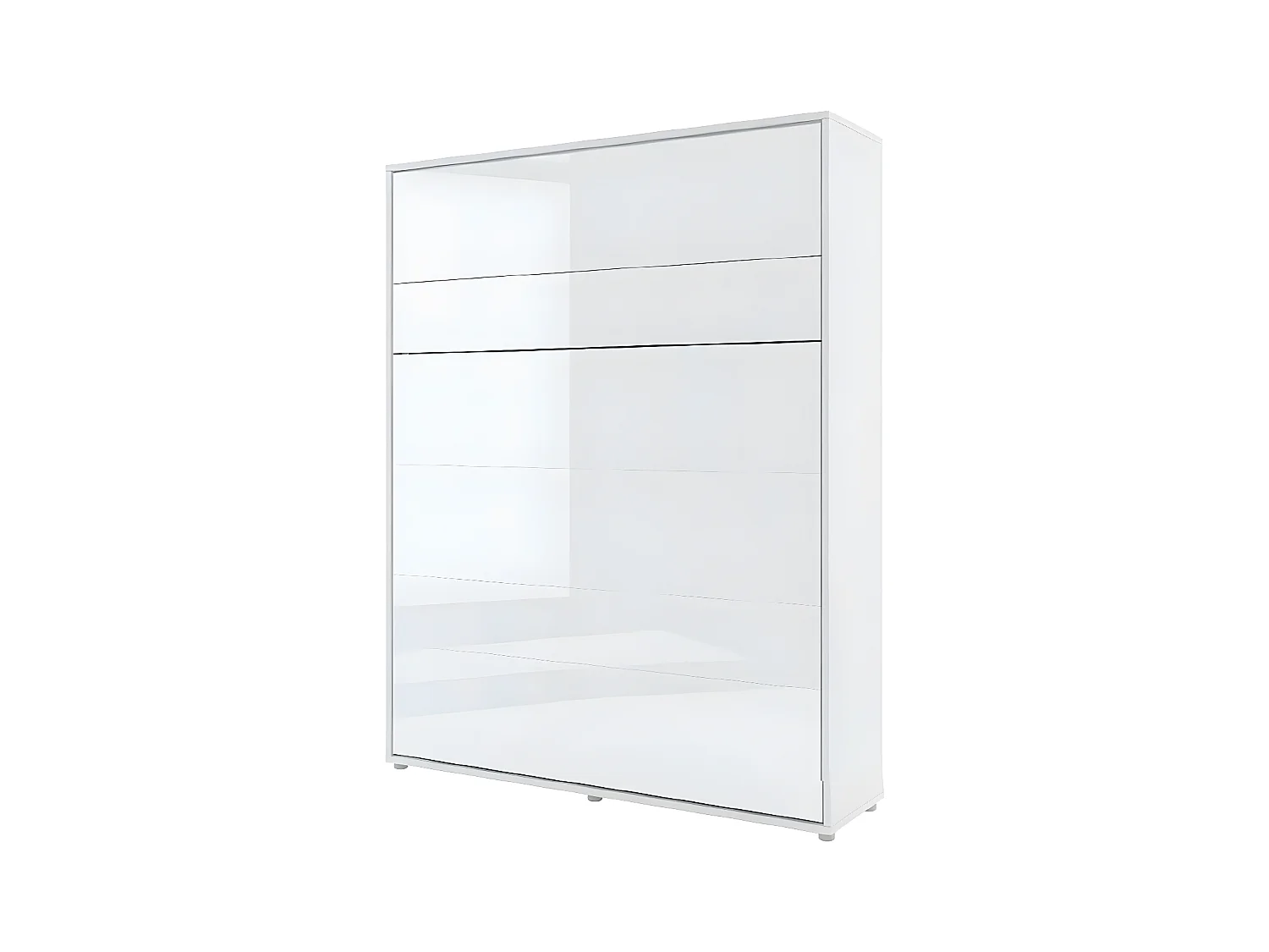 Lenart Lit escamotable MATELAS inclus Vertical 160x200cm Blanc brillant Lit Rabattable"Consus"
