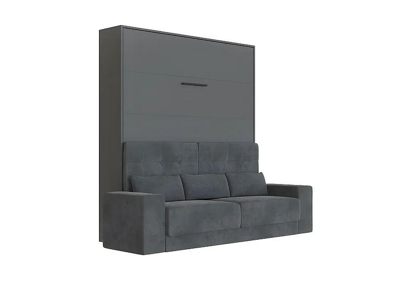 Lit escamotable 180x200cm Vertical Canapé Anthracite Lit Mural SUP M1 Anthracite