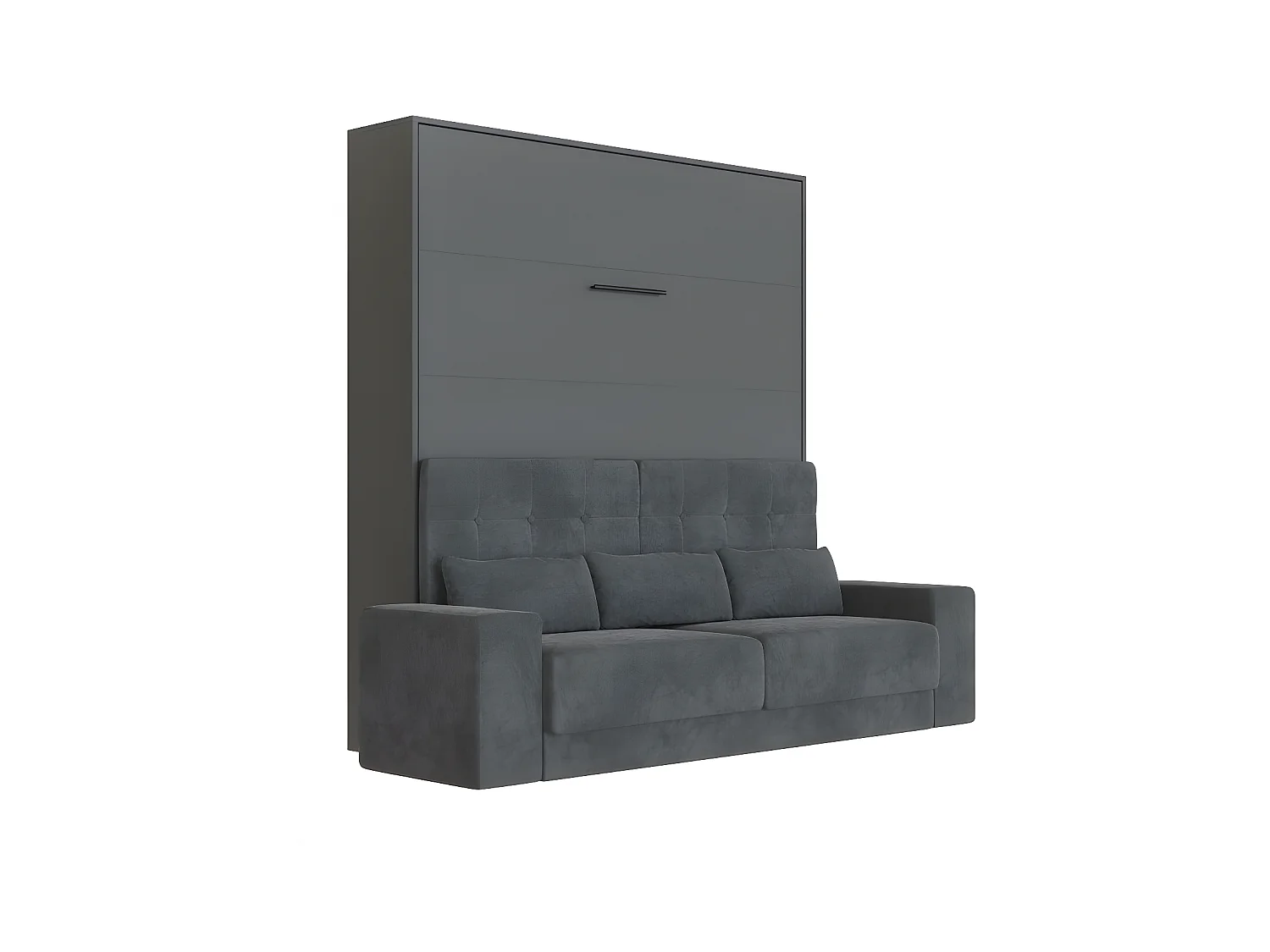 Lit escamotable 180x200cm Vertical Canapé Anthracite Lit Mural SUP M1 Anthracite