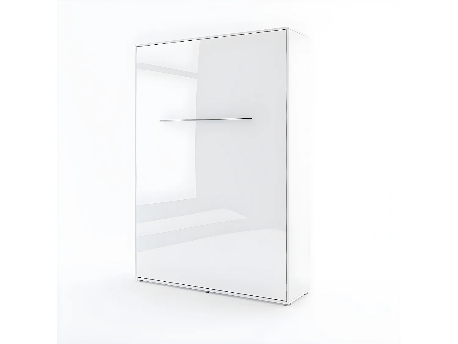 Lenart Lit escamotable MATELAS inclus Vertical 140x200cm Blanc brillant Lit Rabattable Consus pro