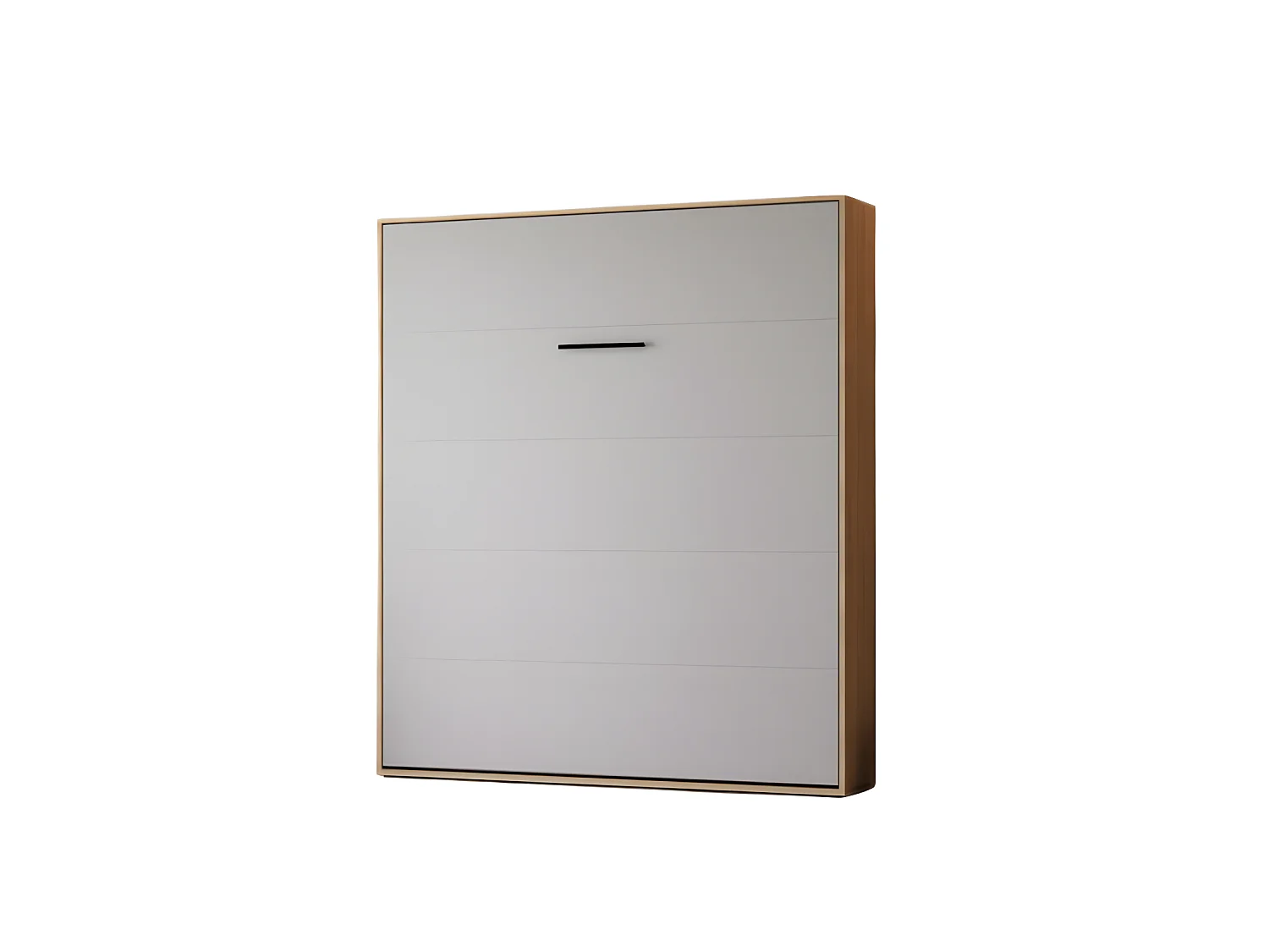 Lit escamotable 180x200cm Vertical Lit Mural SUP M1 cadre rembourré Chêne Kaisersberg/Gris perle