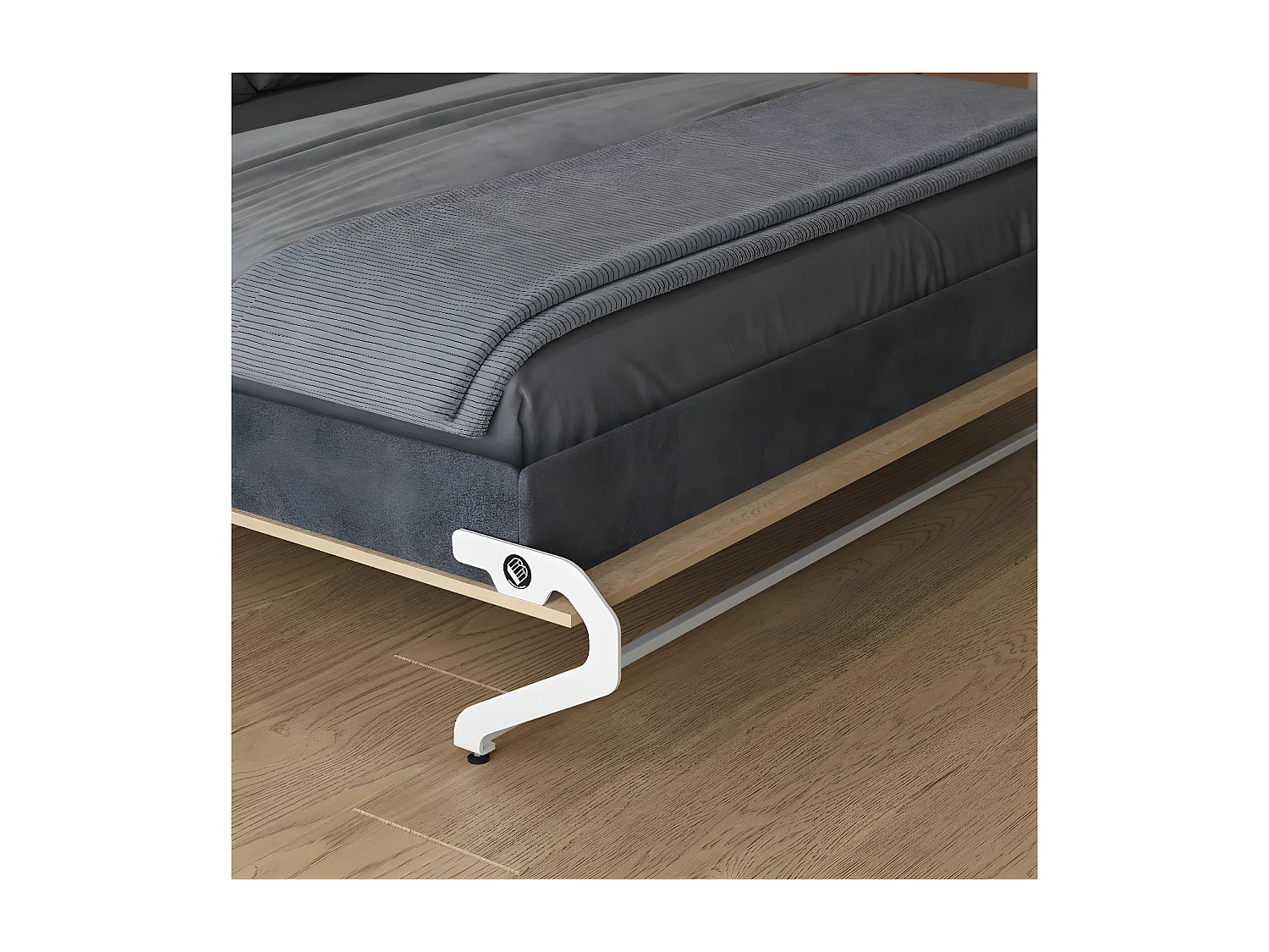 Lit escamotable 180x200cm Vertical Lit Mural SUP M1 cadre rembourré Chêne Kaisersberg