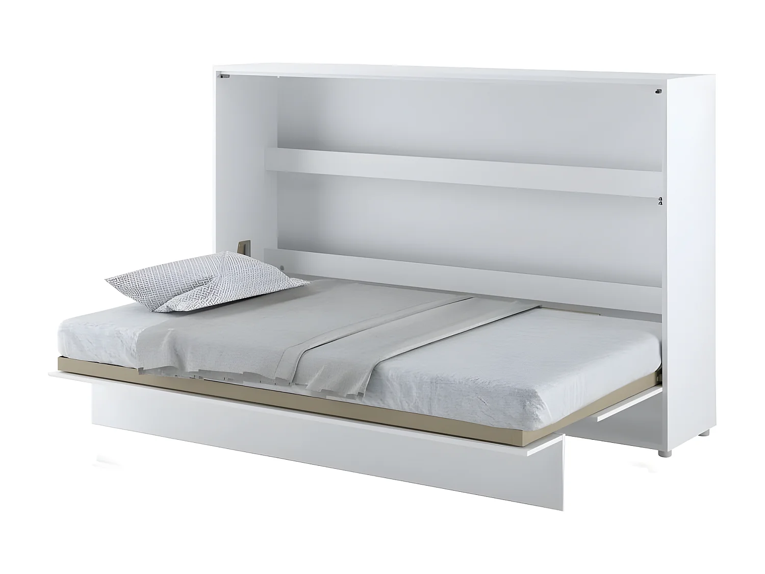 Lenart Lit escamotable MATELAS inclus Horizontal 120x200cm Blanc mat Lit Rabattable"Consus"