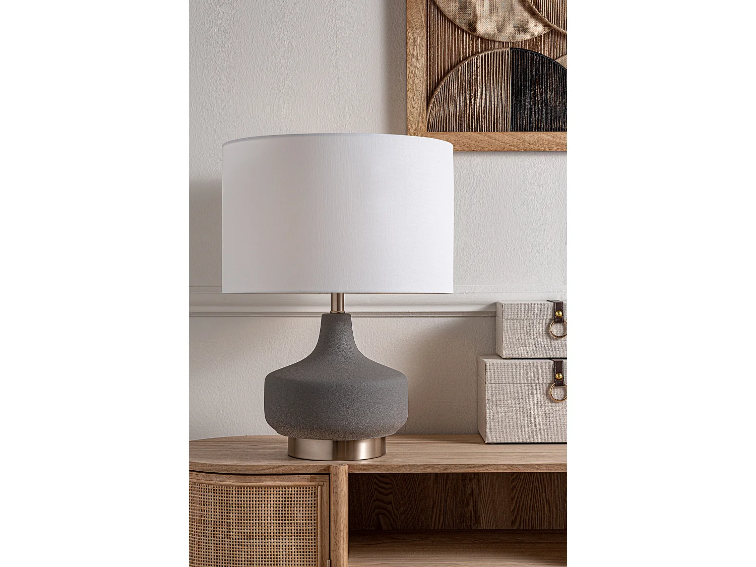 Lampe de salon en céramique gris 40x40x57 cm - lot de 2