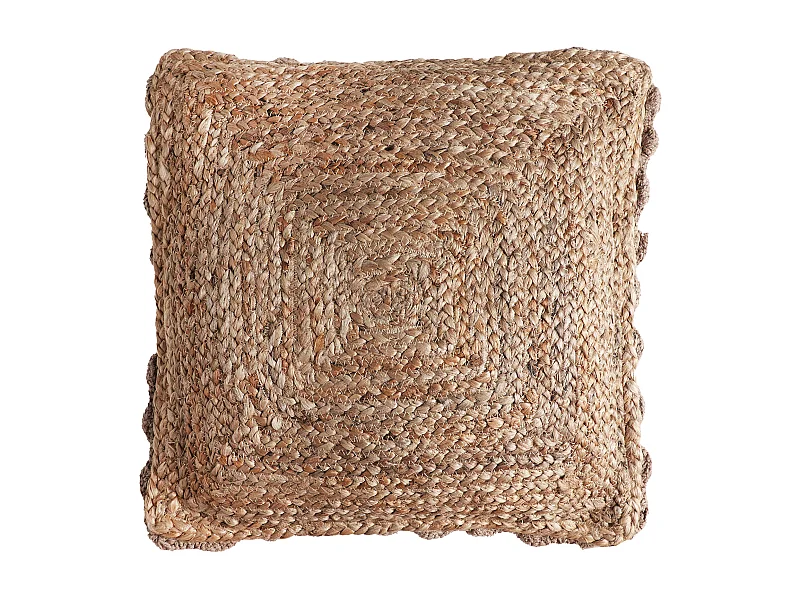 Cojín de yute en color marrón de 44x7x45cm