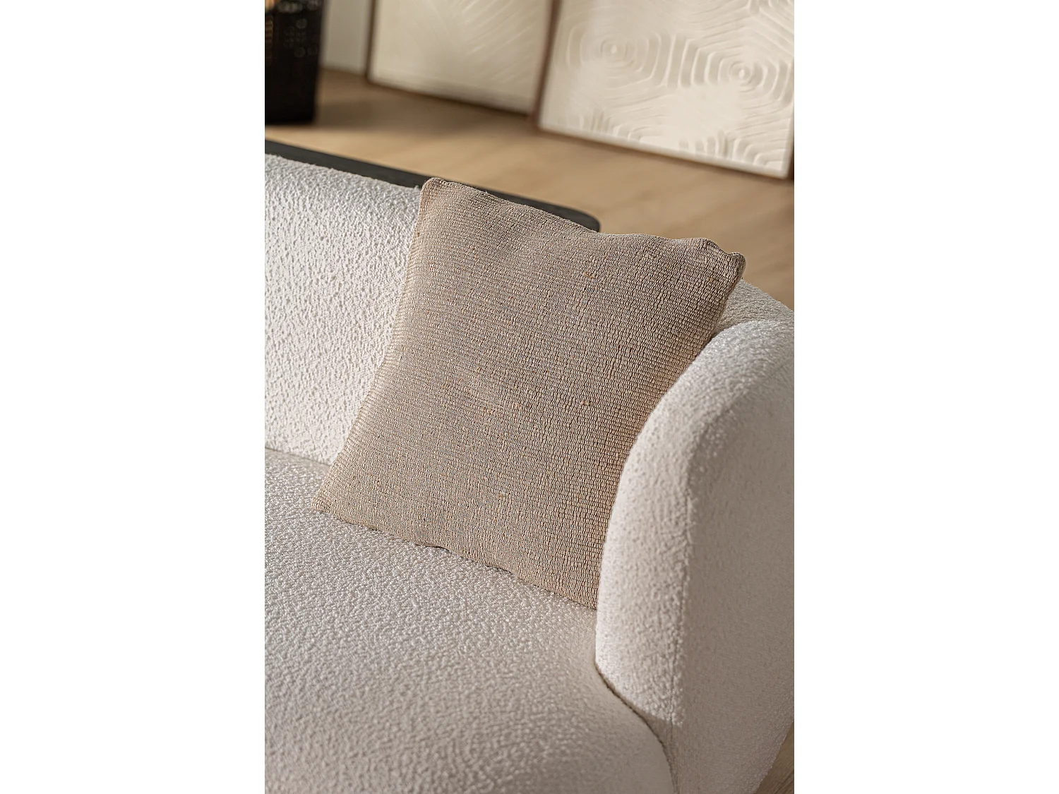 Cojín de algodón en color tonos en marrón de 45x45x10cm