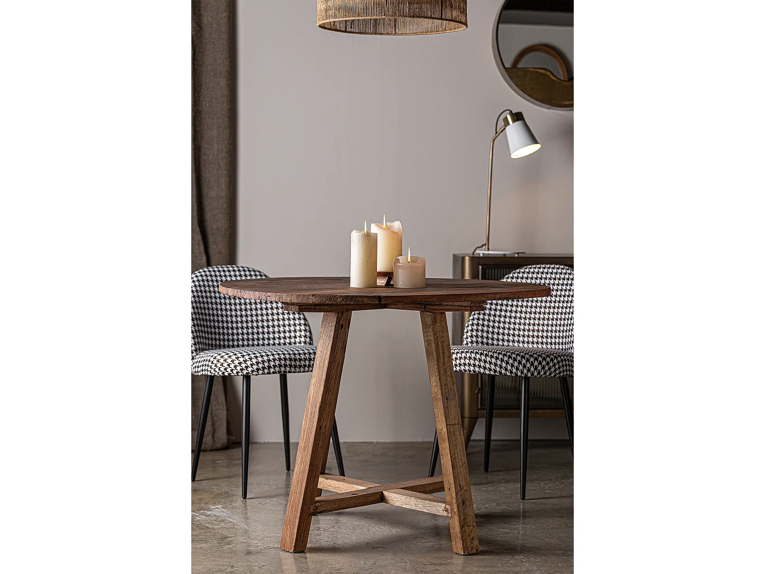 Table salon en bois de mahogany marron 100x100x75 cm